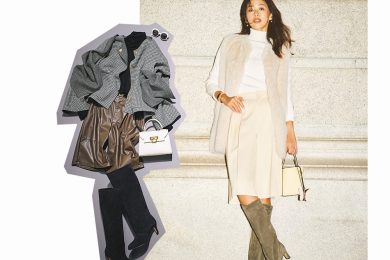 大人にブーム到来「ロングブーツ×ハーフパンツ」“脚見せナシ”だから挑戦できる！