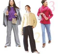 40代の「カラーニット×パンツ」コーデ５選。顔周りも運もパッと明るく華やかに！