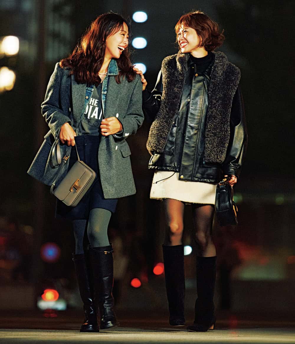 40代　ミニスカートコーデ