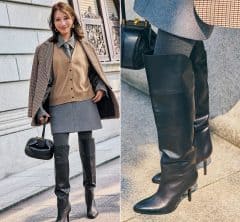 STORY「お手本にしたい読者」赤枝さん、この冬は【タイツ×ロングブーツ】でミニスカコーデ