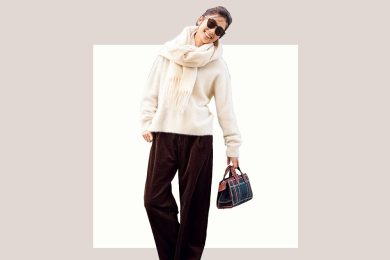 大人のキレイめ甘カジュアルは、「白×ブラウン」で大成功！