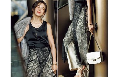 パンツ派40代の「年末イベントコーデ」は【華やぎ主役パンツ】に頼るのが正解！