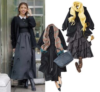 40代が今っぽく華やぐ『黒コーデ』５選。年明けの予定も”映え”で幸先良く！