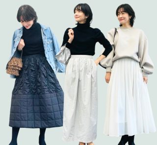 【40代×骨格ウェーブ】大人がきちんと見える「スカート着回し」コーデ5選