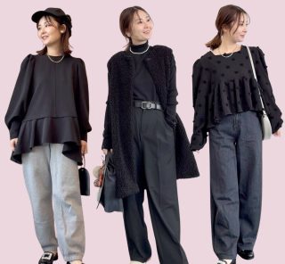 【40代×骨格ウェーブ】大人カジュアルな「モノトーンコーデ」3選