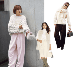 冬の快晴にひと際華やぐ!シンプル【白ニット】最旬コーデ〈5選〉