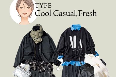 【顔タイプ診断別】“顔立ちスッキリ系”40代のための「地味見えしない」コーデのコツ