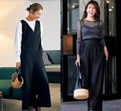 動きやすくてほんのり甘い！大人の理想の【黒パンツ・スカート・オールインワン】