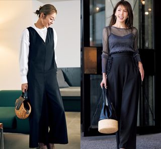 動きやすくてほんのり甘い！大人の理想の【黒パンツ・スカート・オールインワン】
