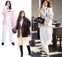 カジュアルだけどしっかり華やぐ【大人の白パンツコーデ】４選