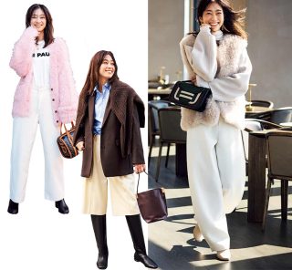 カジュアルだけどしっかり華やぐ【大人の白パンツコーデ】４選