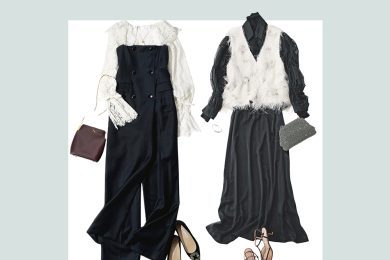 モノトーン派もそろそろ【脱・真冬感！】2月からの「華やぎ黒コーデ」３選