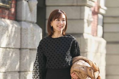 40代が「ミニ丈ボトムス」でも失敗しないコツは、今っぽい【ロング丈ダウン】〈コーデ３選〉