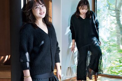 野呂佳代さんの「2月にちょうどいい」黒コーデ７選。“重見えしない”着こなしが素敵！