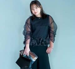 野呂佳代さんの「華やぎたい日のオシャレ」コーデ３選。黒ベースですっきり上品