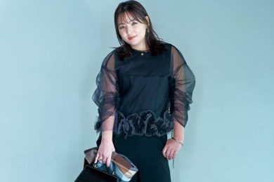 野呂佳代さんの「華やぎたい日のオシャレ」コーデ３選。黒ベースですっきり上品