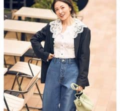 流行中「レースブラウス」、40代はこう着る！“イタ見え”しない上品カジュアル〈着回し〉