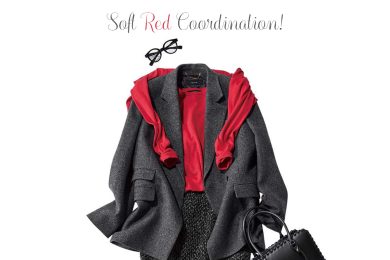 トレンドの【赤】は優しげに着るのが正解！40代に似合う色合わせ〈４選〉