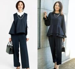 【40代春コーデ】下半身すっきり!セレモニーにも使える『脚長パンツ』〈2選〉