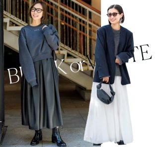 「ロンスカ」の春待ちコーデSNAP！オシャレ読者達のヘビロテはやっぱり黒＆白