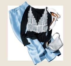 流行ってるけど…「レースキャミのレイヤード」いちばん簡単＆垢抜ける40代コーデ〈３選〉