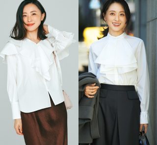 【40代の卒入学式】黒パンツ合わせで華やぐ！『甘めブラウス』3選