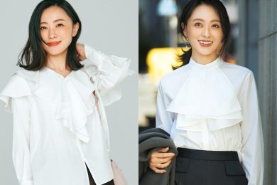 【40代の卒入学式】黒パンツ合わせで華やぐ！『甘めブラウス』3選