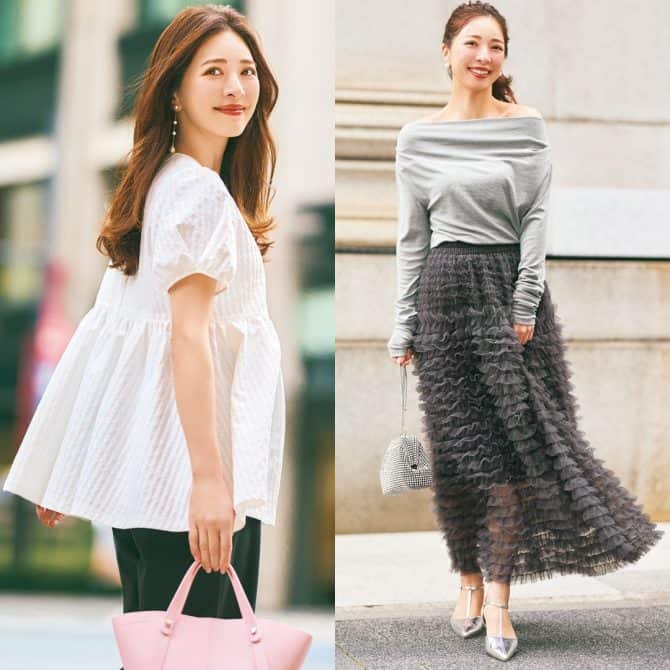 【40代の華やか服】透け・フリル・リボンで即オシャレ！忙しい春の厳選〈15アイテム〉