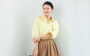 美優 イエローシャツ バルーンスカート コーデ