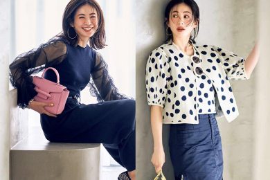 40代モノトーン派に、春は「ネイビー」が垢抜ける！流行の“柄”も“透け”も上品に