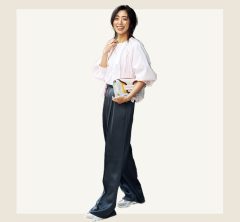 トレンドの「ピンク」、キレイめ派40代の“甘々にならない”選び方・合わせ方〈2選〉