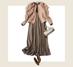 40代、春の体型カバーは【ワンピース×短め丈の羽織り】で成功！〈2選〉