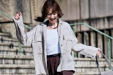 〈最高気温23〜25度〉の陽気にちょうどいい！40代【半袖＋トレンド羽織り】４選