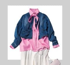 40代の“お腹隠しトップス”と最高に合う！春は「ショート丈羽織り」でスタイルアップ〈2選〉