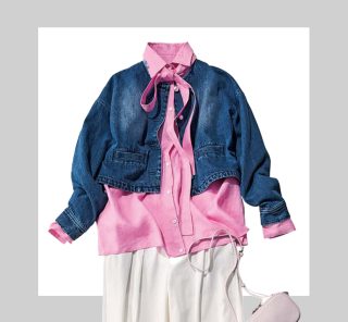 お腹はカバーしながら、スタイル良く見せる！40代は「ショート丈羽織り」が大正解〈2選〉