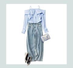 気温23〜25度の【40代デニムコーデ】今っぽトップス1着で簡単に洒落る！４選