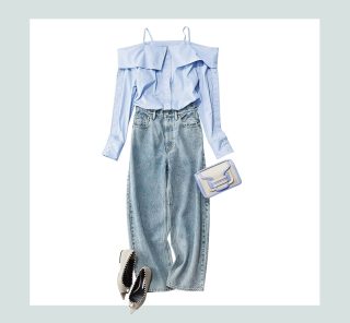 気温23〜25度の【40代デニムコーデ】今っぽトップス1着で簡単に洒落る！４選