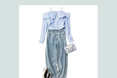 気温23〜25度の【40代デニムコーデ】今っぽトップス1着で簡単に洒落る！４選