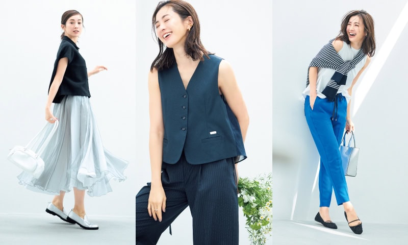 40代の悩み〈体型・顔写り〉をカバー。自信を添える春のコーデ3選