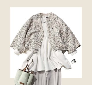 【最高気温20℃】アウターを“着ても脱いでも”「オシャレでヤセ見え」40代の理想コーデ〈4選〉