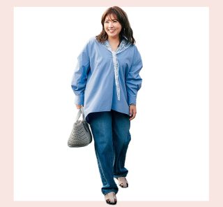 野呂佳代さんに学ぶ、40代のマシュマロ体型に似合う「甘アイテム」＆合わせ方２選
