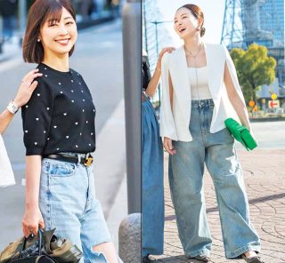 今夏の流行【ブルーデニム】、40代はこう着る！“オシャレしたい日”コーデSNAP５選