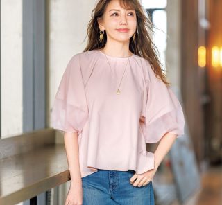 【気温24℃～真夏まで】二の腕をオシャレにカバー！40代の『五分袖トップス』着回し〈3選〉　