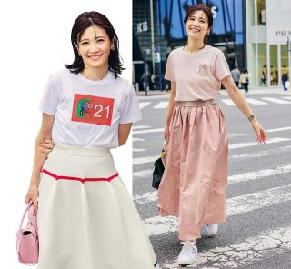 「気張らず、でもワンピ級に華やぐ！」40代のキレイめスカートカジュアルSNAP