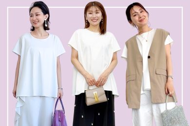 1枚あると便利！40代の夏は「フレアT」で体型カバー＆きれい見え【着回し5選】