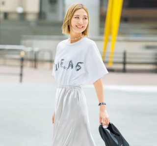 40代“時短オシャレ”SNAP「Tシャツとスカートだけ」でこんなに洒落る！