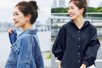残暑の気温差に便利！サッと羽織れて秋まで使える40代の「軽ハオリ」2選