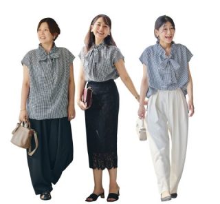 日本人女性の半数！【骨ストタイプ】人気のチェックブラウスをSTORY認定スタイリスト3名が着こなしてみた