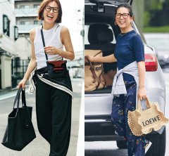 ご近所コーデ、オシャレな人も【ワイドパンツ】頼りだった!40代が着映える〈リアルコーデ7選〉