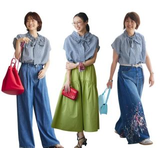 【骨格タイプ別】人気のギンガムチェックブラウスをSTORY認定スタイリスト3名が着こなしてみた【前編】